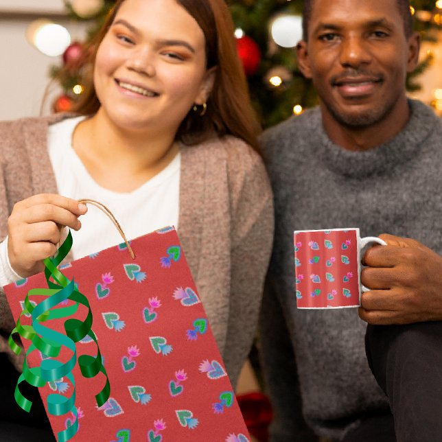 Bolsa De Regalo Pequeña Corazones sagrados Arte folclórico católico Rojo (Subido por el creador)