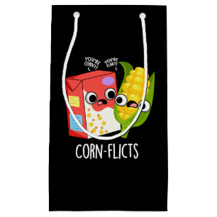 Bolsa De Regalo Pequeña Corn-flict Funny Corn Pun Dark BG