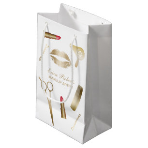 Bolsa De Regalo Pequeña Cosméticos del salón de belleza del oro del