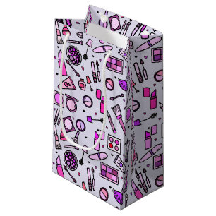 Bolsa De Regalo Pequeña Cosméticos maquillados Patrón rosa ilustrado