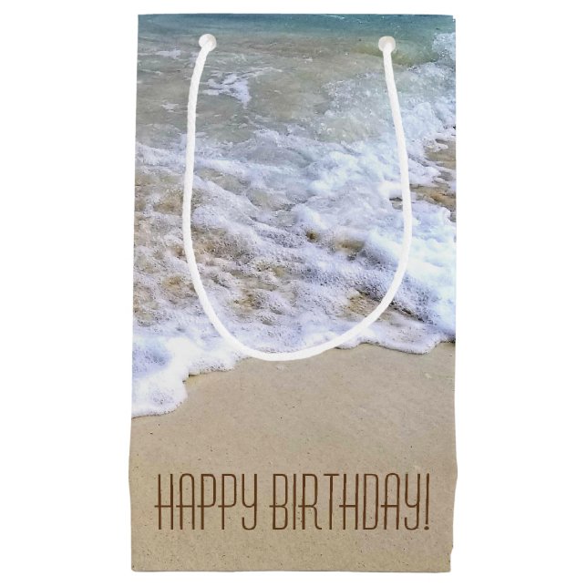 Bolsa De Regalo Pequeña costa tropical con surf espumoso (Anverso)