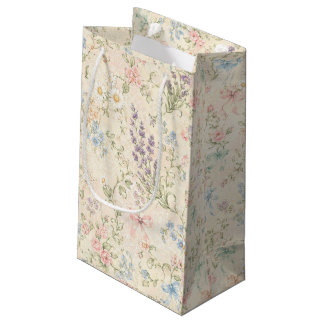 Bolsa De Regalo Pequeña Cottage Floral Pastel Grandmillennial Vintage