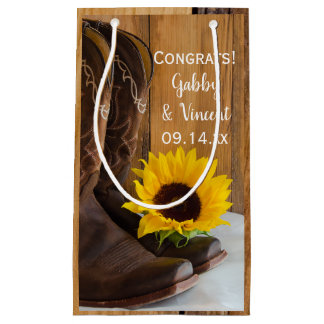 Bolsa De Regalo Pequeña Country Sunflower felicita al Boda occidental