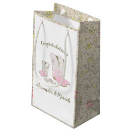 Bolsa De Regalo Pequeña Cowgirl Country Western Theme Pink Baby Shower