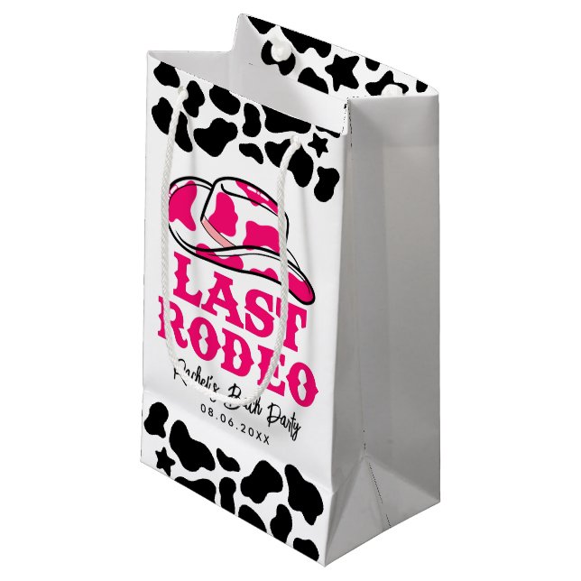 Bolsa De Regalo Pequeña Cowgirl Disco Último Rodeo Bachelorette (Angulo Anverso)