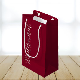 Bolsa De Regalo Pequeña Cranberry Red Stylist Script Boda Bridesmaid