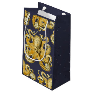 Bolsa De Regalo Pequeña Creatura Nautical Amarilla de Octopus Marítimo