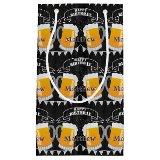 Bolsa De Regalo Pequeña Cristal de cerveza personalizada Birthday Chalkboa