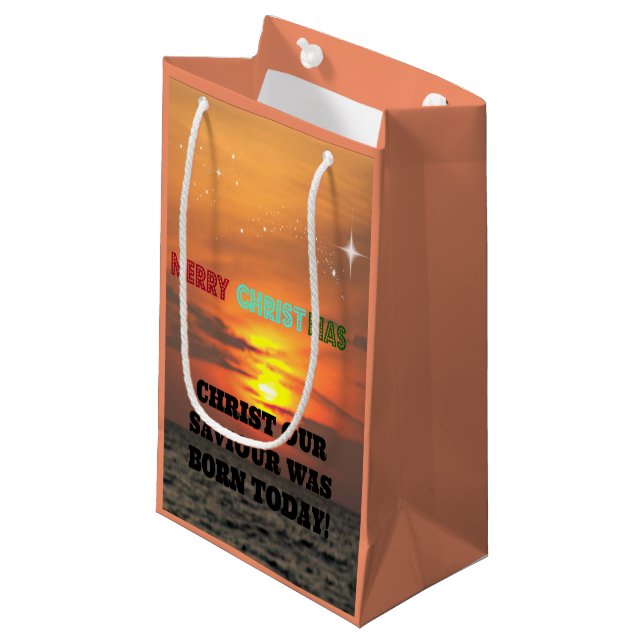 Bolsa De Regalo Pequeña Cristo, nuestro salvador nació hoy (Angulo Anverso)