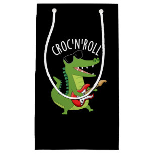 Bolsa De Regalo Pequeña Croc N Roll Gracioso Cocodile Pun Dark BG