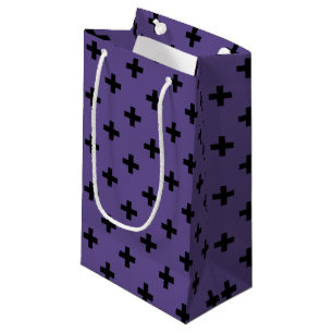 Bolsa De Regalo Pequeña Cruces de polka negra sobre ultravioleta