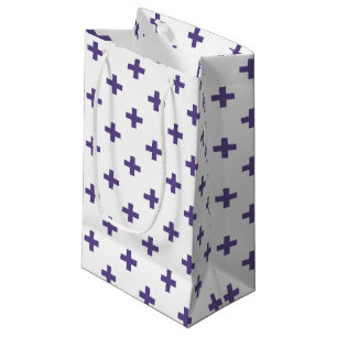 Bolsa De Regalo Pequeña Cruces de polka ultravioleta sobre blanco