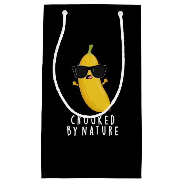 Bolsa De Regalo Pequeña Cruzado Por La Naturaleza Funny Banana Pun Dark BG (Anverso)