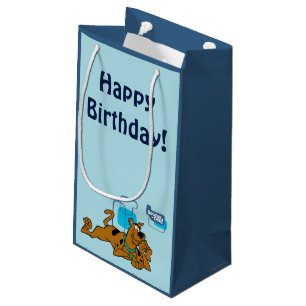 Bolsa De Regalo Pequeña Cuadrados retros Scooby-Doo que se acuesta