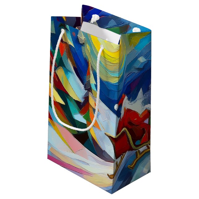 Bolsa De Regalo Pequeña Cubism Santa Christmas Holiday  (Angulo reverso)