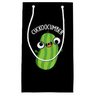 Bolsa De Regalo Pequeña Cuckoocumber Funny Veggie Cucumber Pun Dark BG