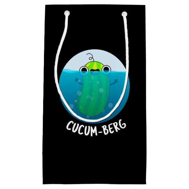 Bolsa De Regalo Pequeña Cucum-berg Funny Cucumber Pun Dark BG (Anverso)