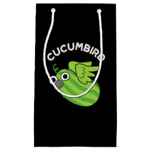 Bolsa De Regalo Pequeña Cucumbird Funny Veggie Cucumber Pun Dark BG