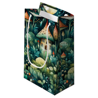 Bolsa De Regalo Pequeña Cuento de hadas en Fairyland Mushroom House Naranj