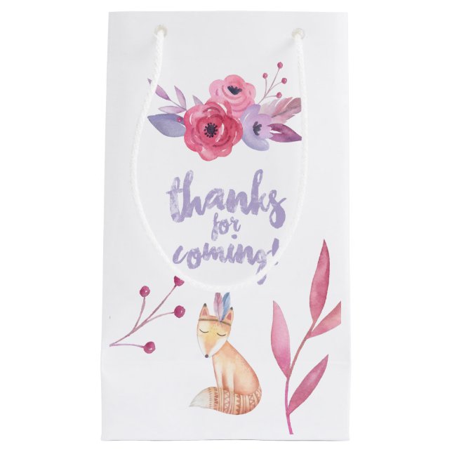 Bolsa De Regalo Pequeña Cuidada acuarela Boho Tribal Baby Shower Gracias (Anverso)