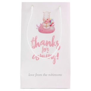 Bolsa De Regalo Pequeña Cuidada acuarela Rinoceronte Unicornio Bebé Ducha