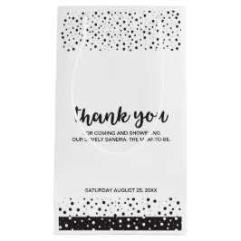 Bolsa De Regalo Pequeña Cuidada, blanca y negra, Gracias, Bebé.