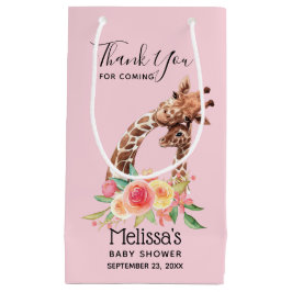 Bolsa De Regalo Pequeña Cuidada jirafa acuarela mamá y bebé gracias