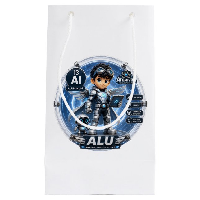 Bolsa De Regalo Pequeña Cumpleaños ATOMIVRA de Aluminio (Anverso)