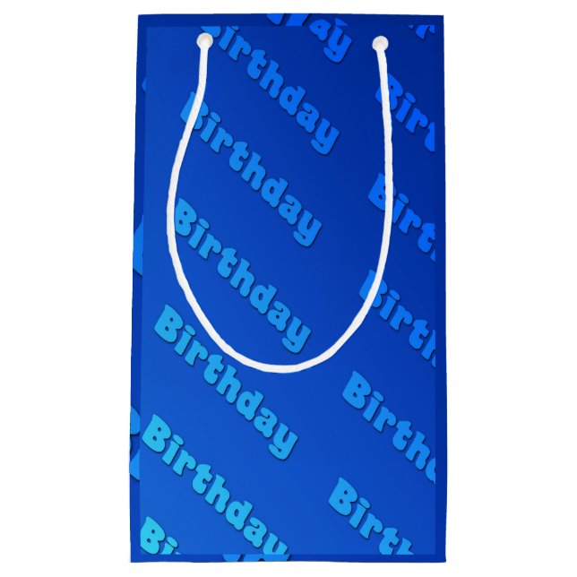 Bolsa De Regalo Pequeña Cumpleaños (azul) (Anverso)