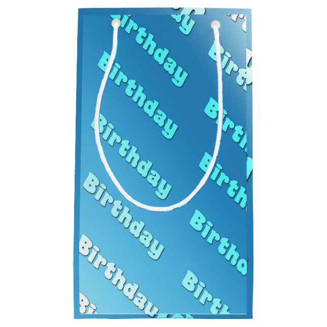 Bolsa De Regalo Pequeña Cumpleaños (azul claro) (Anverso)