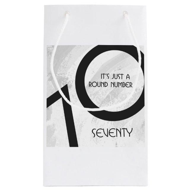 Bolsa De Regalo Pequeña Cumpleaños blanco de 70 décadas (Reverso)