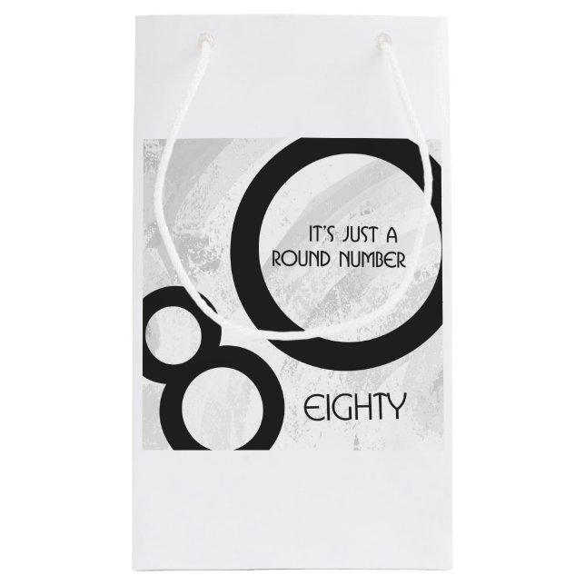 Bolsa De Regalo Pequeña Cumpleaños blanco de 80 décadas (Reverso)