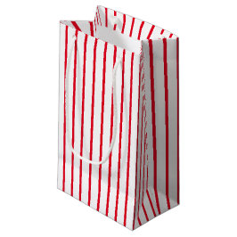 Bolsa De Regalo Pequeña Cumpleaños con patrón de rayas verticales rojas y
