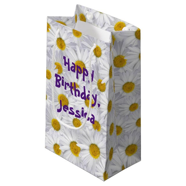 Bolsa De Regalo Pequeña Cumpleaños Daisies (Angulo Anverso)