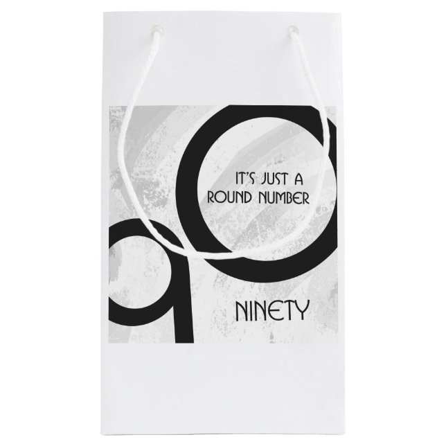 Bolsa De Regalo Pequeña Cumpleaños de la Década Blanca 90 (Reverso)
