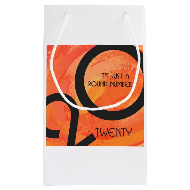 Bolsa De Regalo Pequeña Cumpleaños de la Década naranja (Reverso)