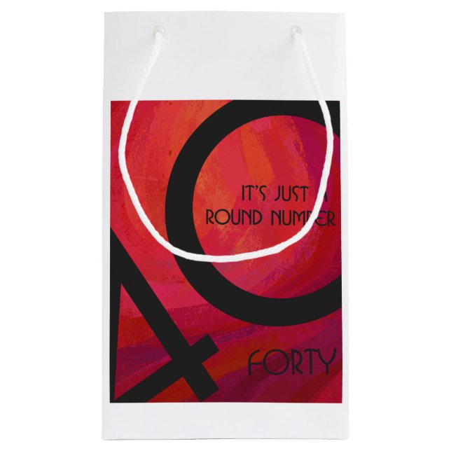 Bolsa De Regalo Pequeña Cumpleaños de la Década Roja 40 (Reverso)