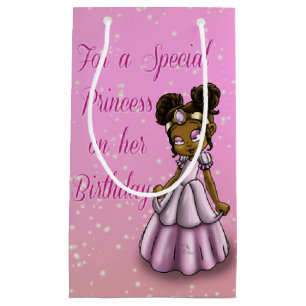 Bolsa De Regalo Pequeña Cumpleaños de la princesa afroamericana