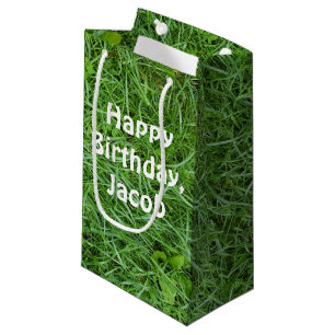 Bolsa De Regalo Pequeña cumpleaños de soja de hierba verde