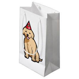Bolsa De Regalo Pequeña Cumpleaños del perrito del golden retriever