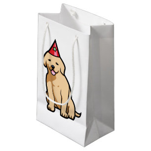 Bolsa De Regalo Pequeña Cumpleaños del perrito del golden retriever