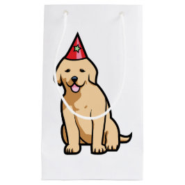 Bolsa De Regalo Pequeña Cumpleaños del perrito del golden retriever
