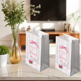 Bolsa De Regalo Pequeña Cumpleaños elegante con lazo floral