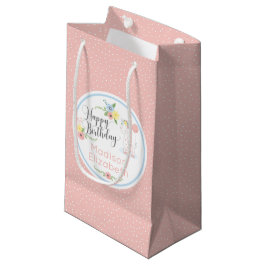 Bolsa De Regalo Pequeña Cumpleaños Feliz Bebé Jirafa Floral Ternera Person