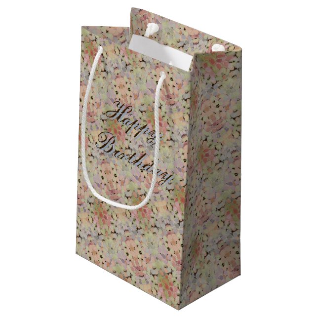 Bolsa De Regalo Pequeña Cumpleaños florido de Bonito pequeña (Angulo reverso)