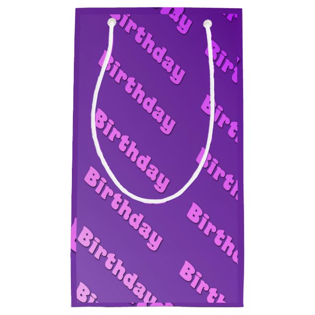 Bolsa De Regalo Pequeña Cumpleaños (morado) (Anverso)
