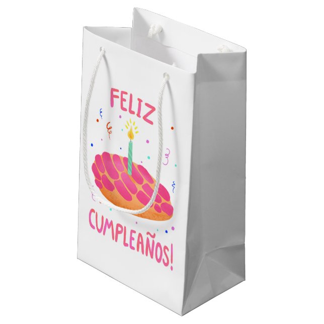 Bolsa De Regalo Pequeña Cumpleaños Pan Dulce Concha Bilingual (Angulo reverso)
