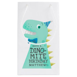 Bolsa De Regalo Pequeña Cumpleaños personalizado dinosaurio lindo