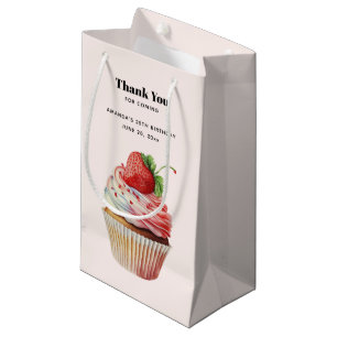 Bolsa De Regalo Pequeña Cupcake de Fresa Dulce Postre Gracias