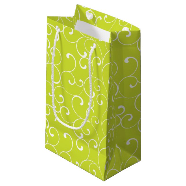 Bolsa De Regalo Pequeña Curlos singulares modernos Lime Green (Angulo Anverso)